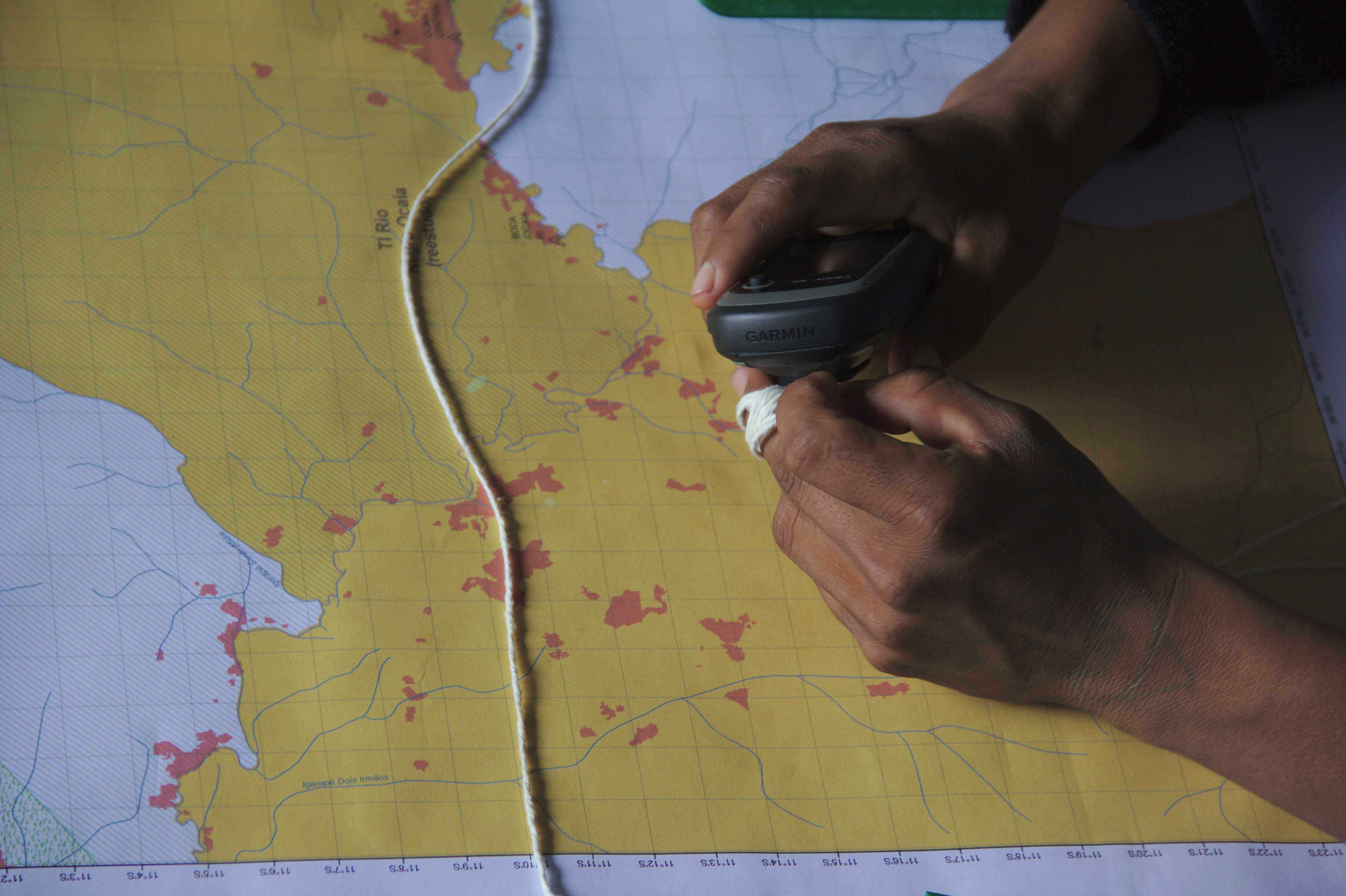Oficina de mapeamento participativo com pesquisadores indígenas | Imagem: Tiago Moreira dos Santos